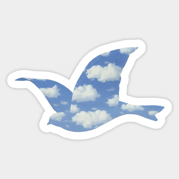 MAGRITTE FLYING BIRD Sticker by DEMON LIMBS